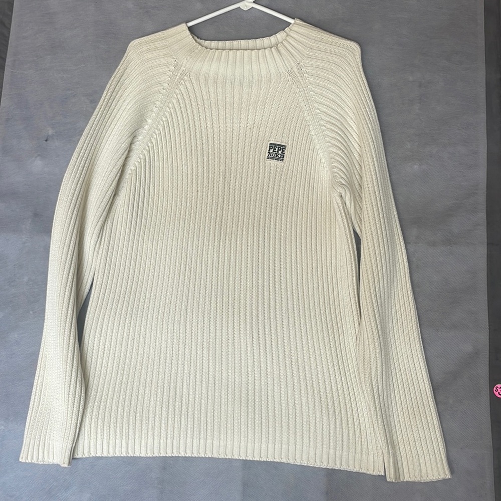 90s PEPE ribbed Sweater! Medium